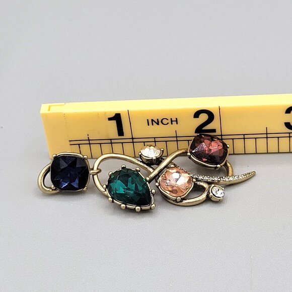 Chloe + Isabel Long Dangle Drop Stud Earrings Multicolored Tourmaline Stones - Picture 6 of 6